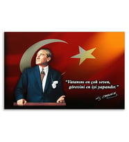 ''Güner Ofis''  "Vatanını En Çok Seven Görevini En İyi Yapandır" Kanvas 80x130