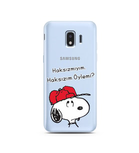 Snoopy Tasarımlı Süper Şeffaf Silikon Telefon Kılıfı Samsung J2 Pro (2018)
