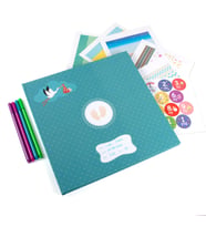 Büyük Boy Bebek Anı Defteri + Sticker + 20 Pola Kart (Yeşil)