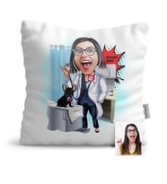 BK Gift Kişiye Özel Bayan Veteriner Hekim Karikatür  Yastık  2