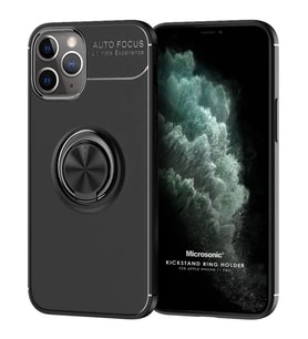 Microsonic Apple iPhone 11 Pro Kılıf Kickstand Ring Holder Siyah