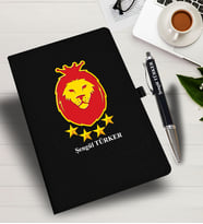 Kişiye özel Aslan Figür Tasarımlı  İsme Özel Defter ve Kalem