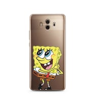 Süngerbob Tasarımlı Süper Şeffaf Silikon Telefon Kılıfı Huawei Mate 10 Pro