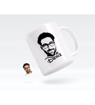BK Gift Kişiye Özel İsimli Erkek Silüet Beyaz Kupa Bardak-1