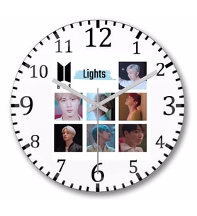 BTS Lights Teaser Duvar Saati Bombeli Gercek Cam