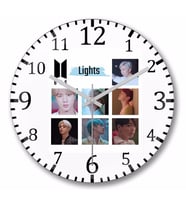 BTS Lights Teaser Duvar Saati Bombeli Gercek Cam