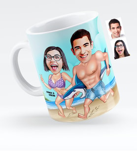 BK Gift Kişiye Özel Sevgililer Karikatürlü Beyaz Kupa Bardak  8