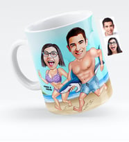 BK Gift Kişiye Özel Sevgililer Karikatürlü Beyaz Kupa Bardak  8