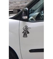 Çerkes Bay Bayan Araba Sticker Araba  (Siyah) 18 Cm 2 Adet