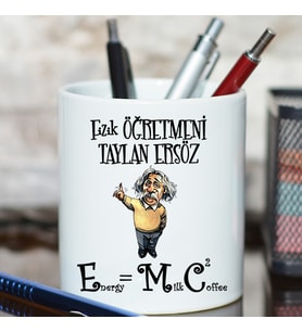 Fizik Öğretmenine Hediye İsimli Einstein Kalemlik - Öğretmenler Günü Hediyesi
