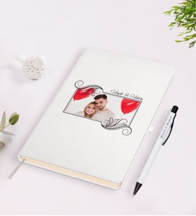 BK Gift Kişiye Özel İsimli Fotoğraflı Beyaz Defter Kalem Seti-32