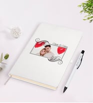 BK Gift Kişiye Özel İsimli Fotoğraflı Beyaz Defter Kalem Seti-32