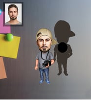 Kişiye Özel Fotoğrafçı Karikatürlü Ahşap Magnet Bay-3