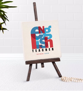 BK Gift Kişiye Özel İngilizce Öğretmeni Şovaleli Doğal Taş-10 (Beyaz)