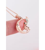 Aydaki Melek 14 K Rose Altın Kaplama Kadın Kolye
