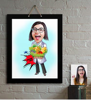 BK Gift Kişiye Özel Bayan Diyetisyen Karikatür Ahşap Tablo  1