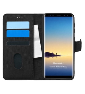 Microsonic Samsung Galaxy Note 8 Kılıf Fabric Book Wallet Siyah