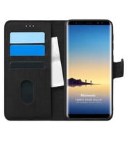 Microsonic Samsung Galaxy Note 8 Kılıf Fabric Book Wallet Siyah