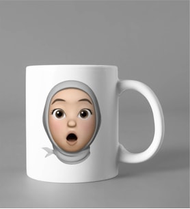 Emoji Kız Tesettürlü Stiker Kupası