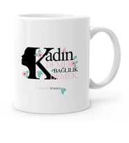 BK Gift Kişiye Özel Kadınlar Günü Beyaz Kupa Bardak  3