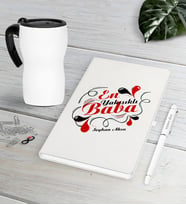 BK Gift Kişiye Özel En Yakışıklı Baba Beyaz Defter Kalem Termos Mug Seti (Model 1)