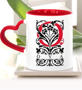 BK Gift Kişiye Özel O Harfi Kırmızı Kalpli Kupa Bardak Model 2