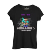 Minecraft - Survival of the Fittest Siyah Kadın Tshirt