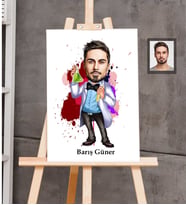 Kişiye Özel Kimyager Karikatürlü Ahşap Tablo 30x47  Bay-1