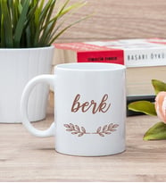 Erkeklere Hediye İsim Yazılı Beyaz Kupa Bardak