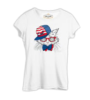 Kedi - Cool Beyaz Kadın Tshirt