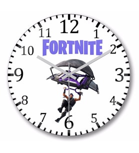 Fortnite  Duvar Saati   Bombeli    Gercek Cam