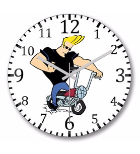Johnny Bravo  Duvar  Saati Bombeli Gercek Cam