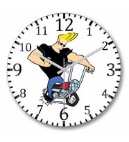 Johnny Bravo  Duvar  Saati Bombeli Gercek Cam