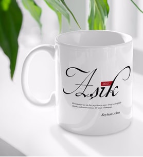BK Gift Kişiye Özel Mânâ Aşık Beyaz Kupa Bardak
