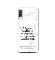Samsung A70 Beyaz Mermer Söz Tasarımlı Telefon Kılıfı