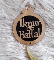 Kişiye Özel Pleksi Çift Taraflı Dikiz Ayna Süsü (Altın)