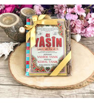 Fihristli Yasin Kitabı 30 Adet, İnci Tesbih, Asetat Kutulu (25×18) İsim Baskılı Mevlid Seti (Model 1)