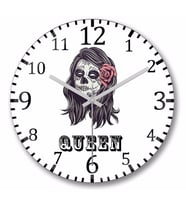 Queen Duvar Saati Bombeli Gercek Cam