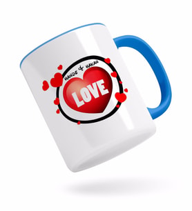 BK Gift Kişiye Özel Love Tasarımlı Mavi Kupa Bardak-7