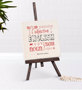 BK Gift Kişiye Özel İngilizce Öğretmeni Şovaleli Doğal Taş-6 (Beyaz)