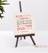 BK Gift Kişiye Özel İngilizce Öğretmeni Şovaleli Doğal Taş-6 (Beyaz)