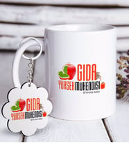 BK Gift Kişiye Özel Mesleki Gıda Yüksek Mühendisi Beyaz Kupa ve Anahtarlık Hediye Seti (Model 1)