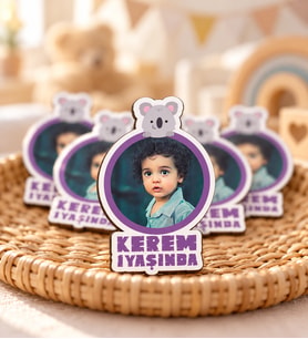 Kişiye Özel Hoşgeldin Bebek Ahşap Magnet Doğum Günü
