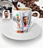BK Gift Kişiye Özel Bay Chef Karikatür Türk Kahvesi Fincanı  1