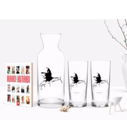BK Gift Kişiye Özel Renkli Baskılı Atatürk Temalı İkili Rakı Bardağı Karaf ve Cep Kitabı Hediye Seti-27 (Model 1)