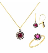 Mini Ametist Set 6,05 Gram 14 Ayar Altın (Çok Renkli)