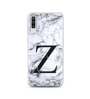 Samsung A70 Beyaz Mermer Harf Tasarımlı Telefon Kılıfı Z-Harfi 