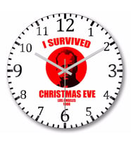 Christmas Eve Survivor Duvar Saati Bombeli Gercek Cam