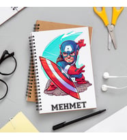 Marvel Kaptan Amerika Defteri Kişiye Özel