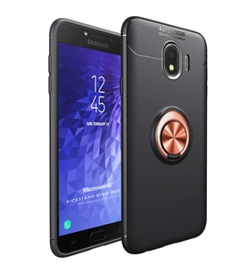 Microsonic Samsung Galaxy J4 Kılıf Kickstand Ring Holder Siyah Rose